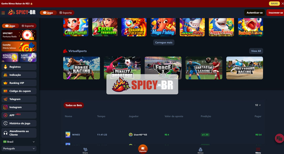 Spicy Bet Casino Para Dispositivos Móveis